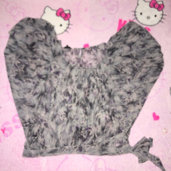 y2k indie sleaze trashy abstract print blouse - Picture 4 of 4